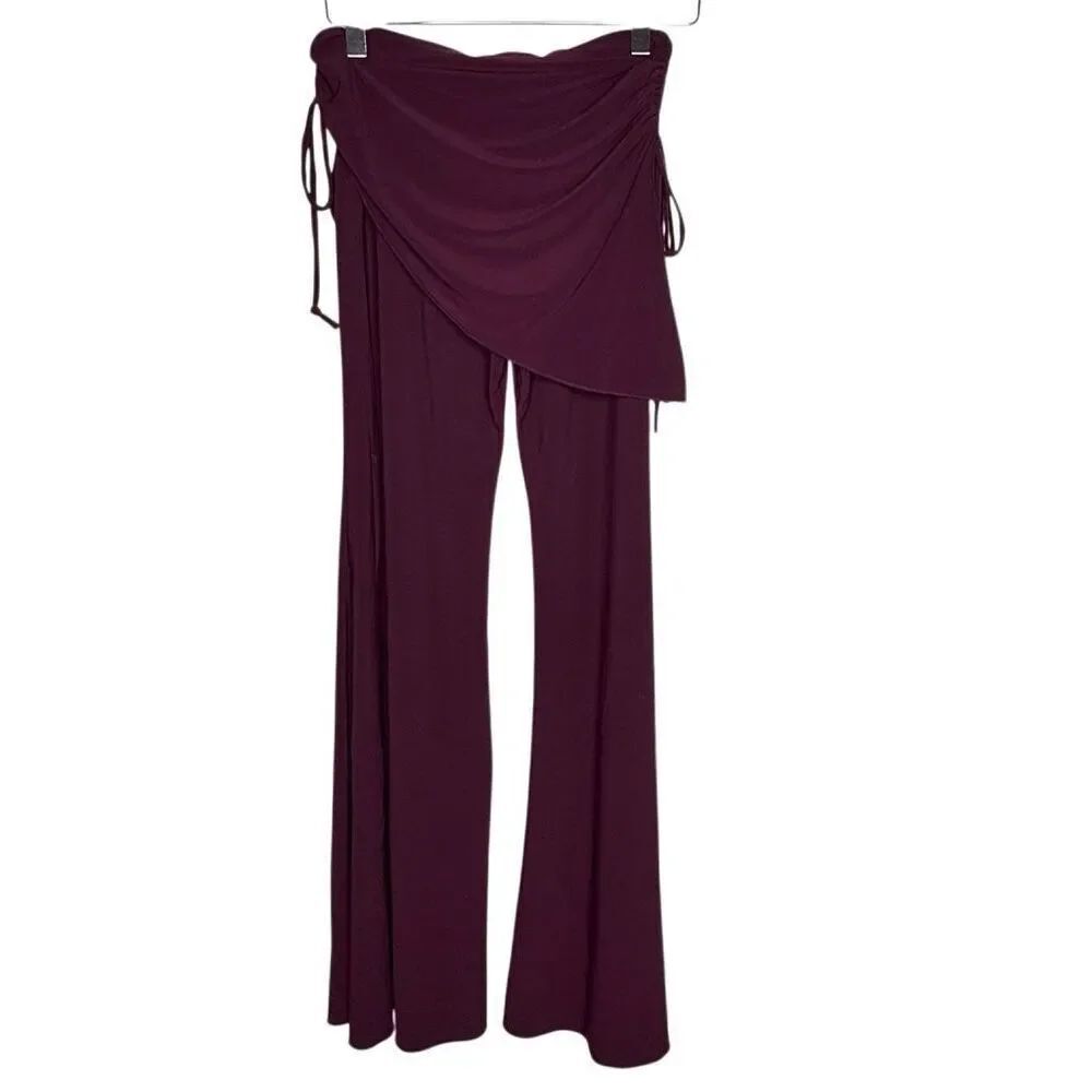 Belly Dance Pants Purple Harem Flare Wrap Skirt Overlay Festival Boho S/M